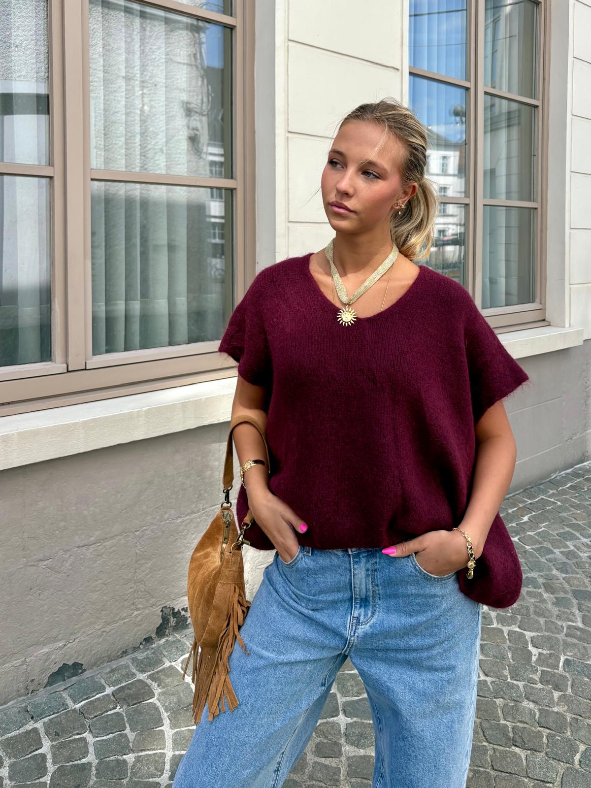 Pull bordeaux - SABINE