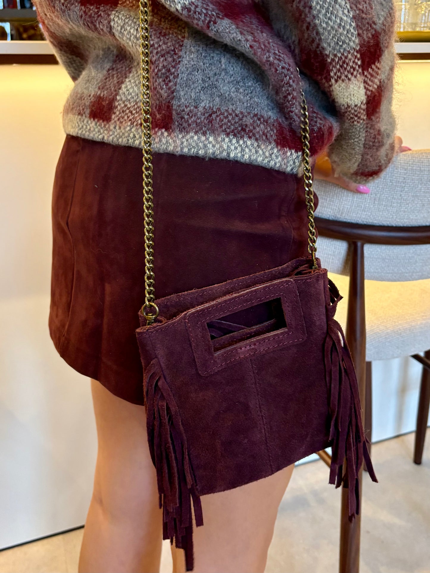 Petit sac bordeaux (daim) - MARTINE
