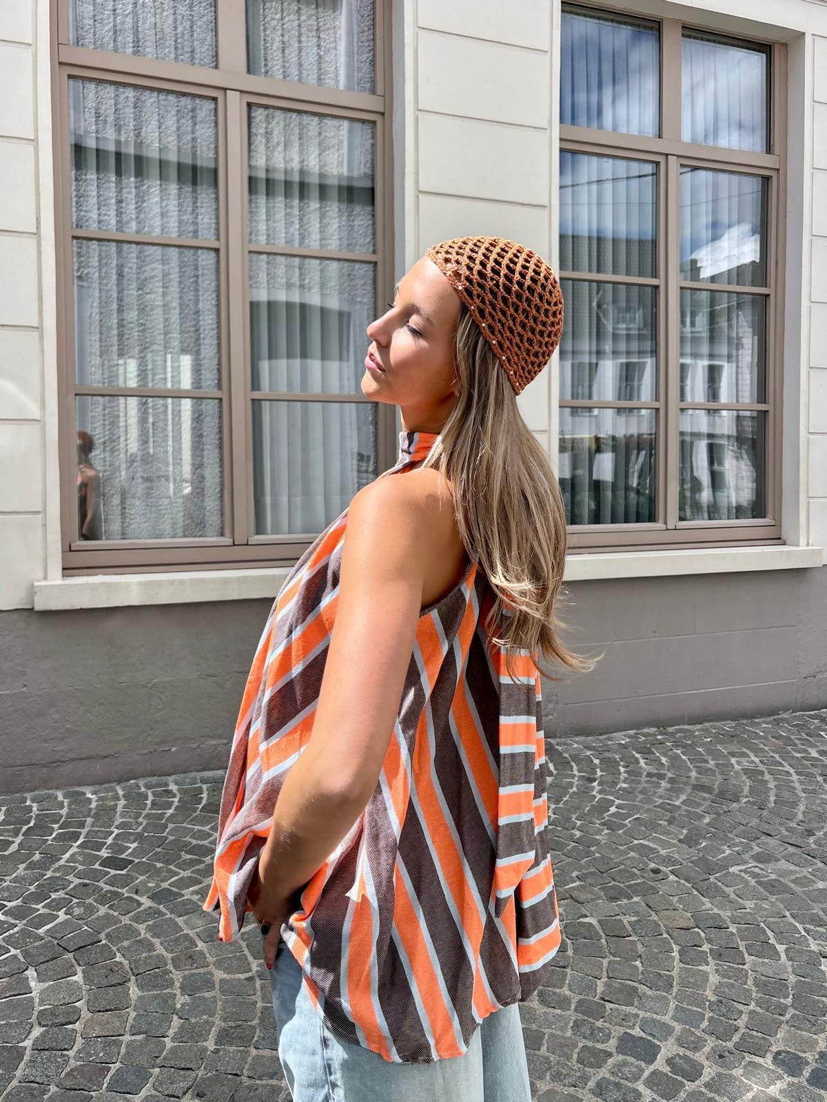 Haut marron/orange - GLOWY