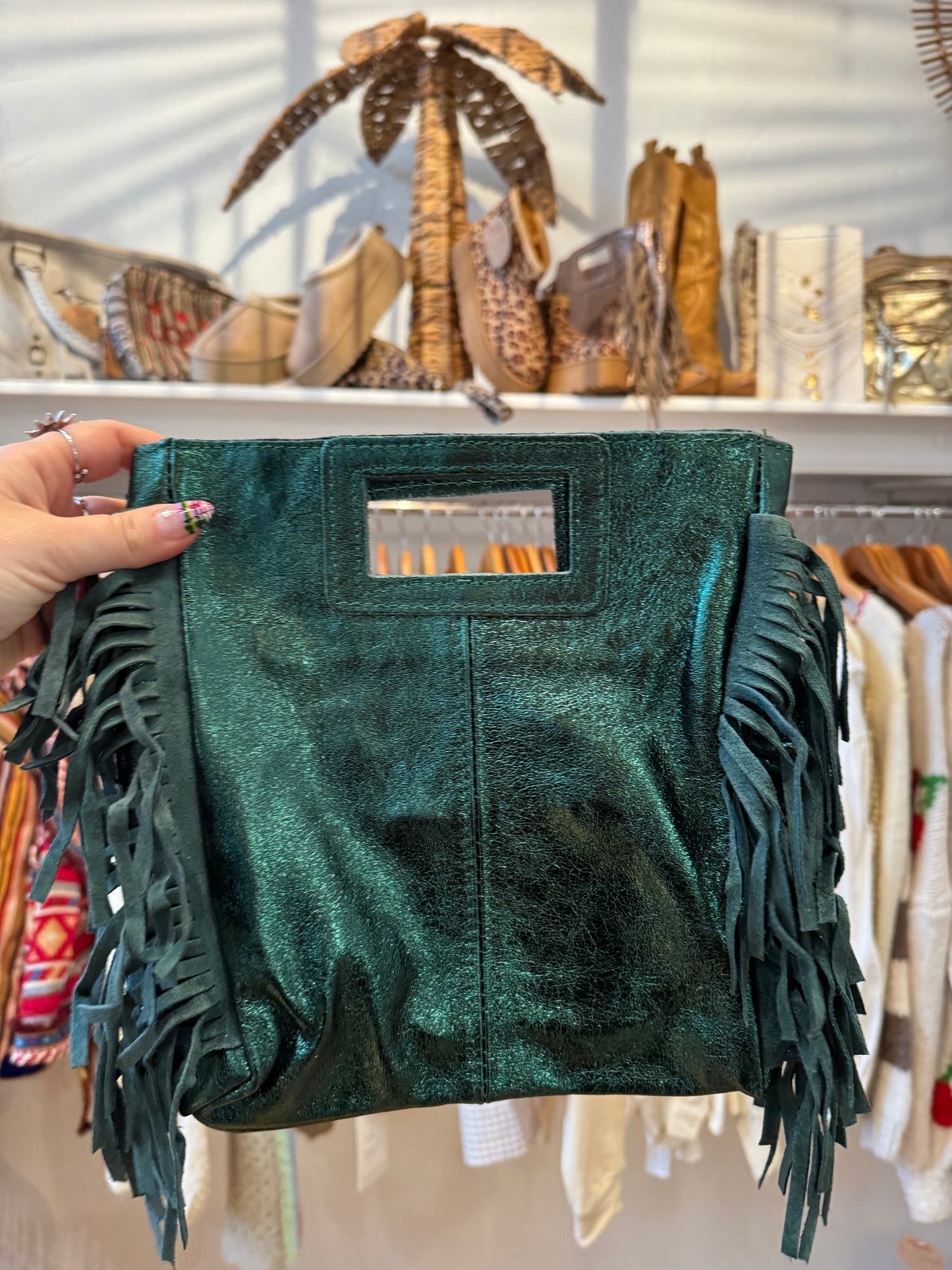 Sac vert brillant - MARTINE