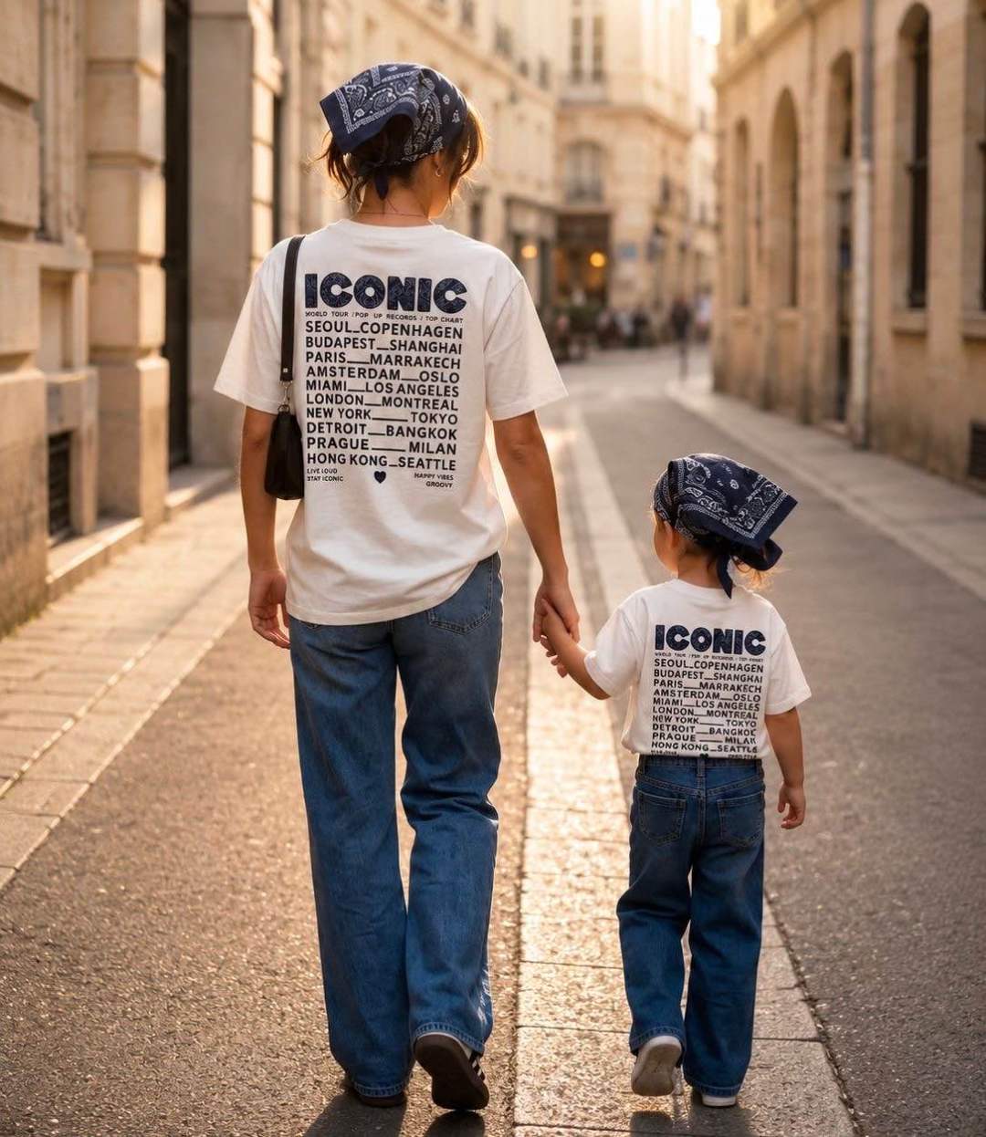 T-shirt bleu bandana - ICONIC