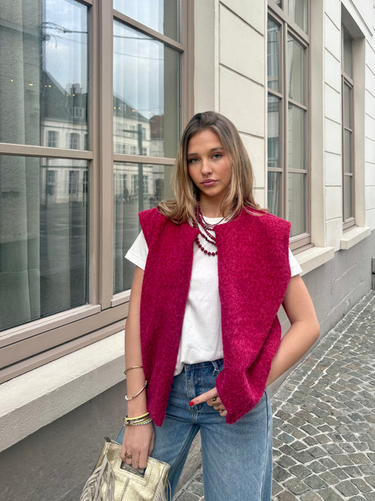 Gilet framboise - CARLA