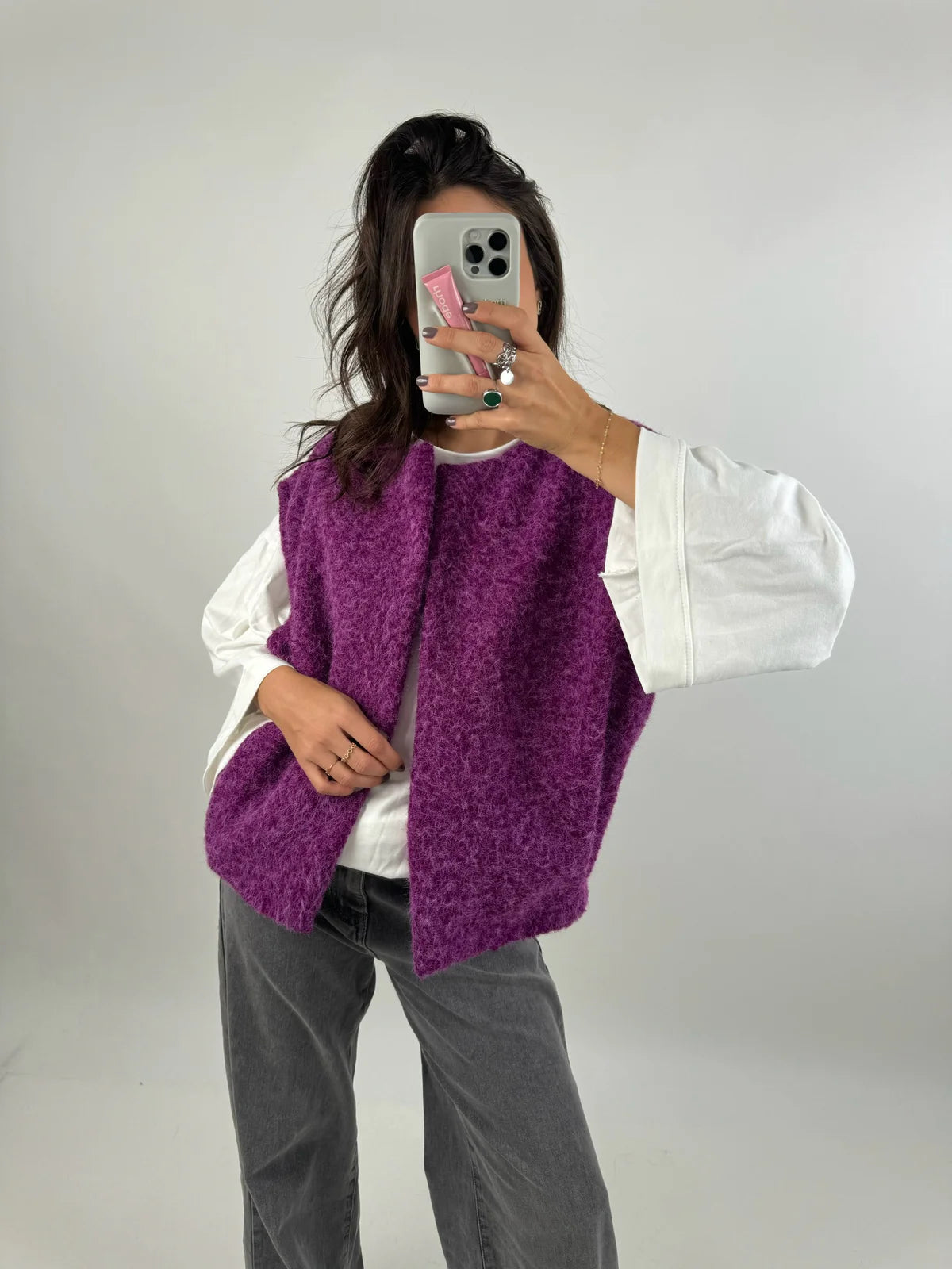 Gilet mauve - CARLA