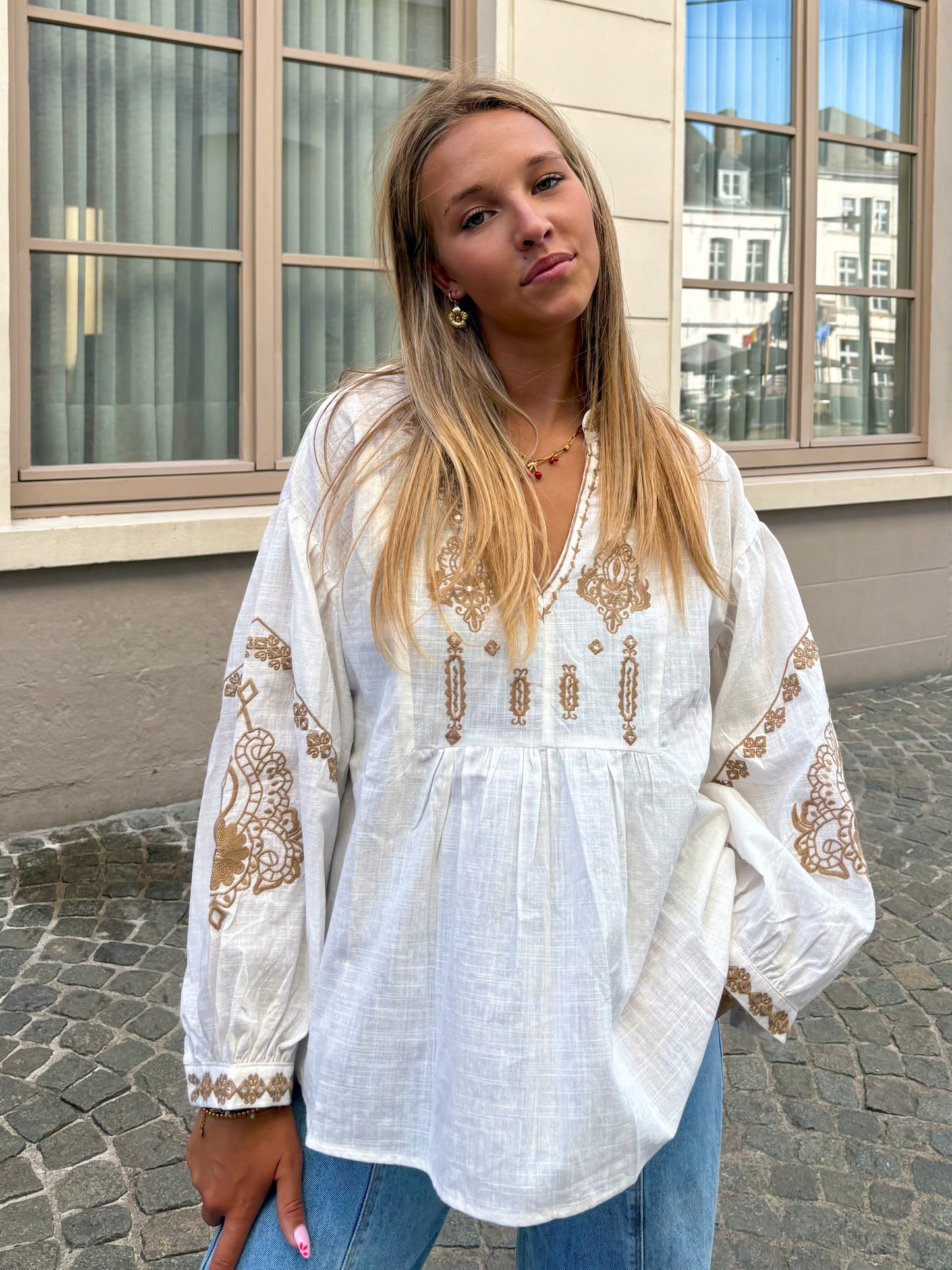 Chemisier beige - ANIA