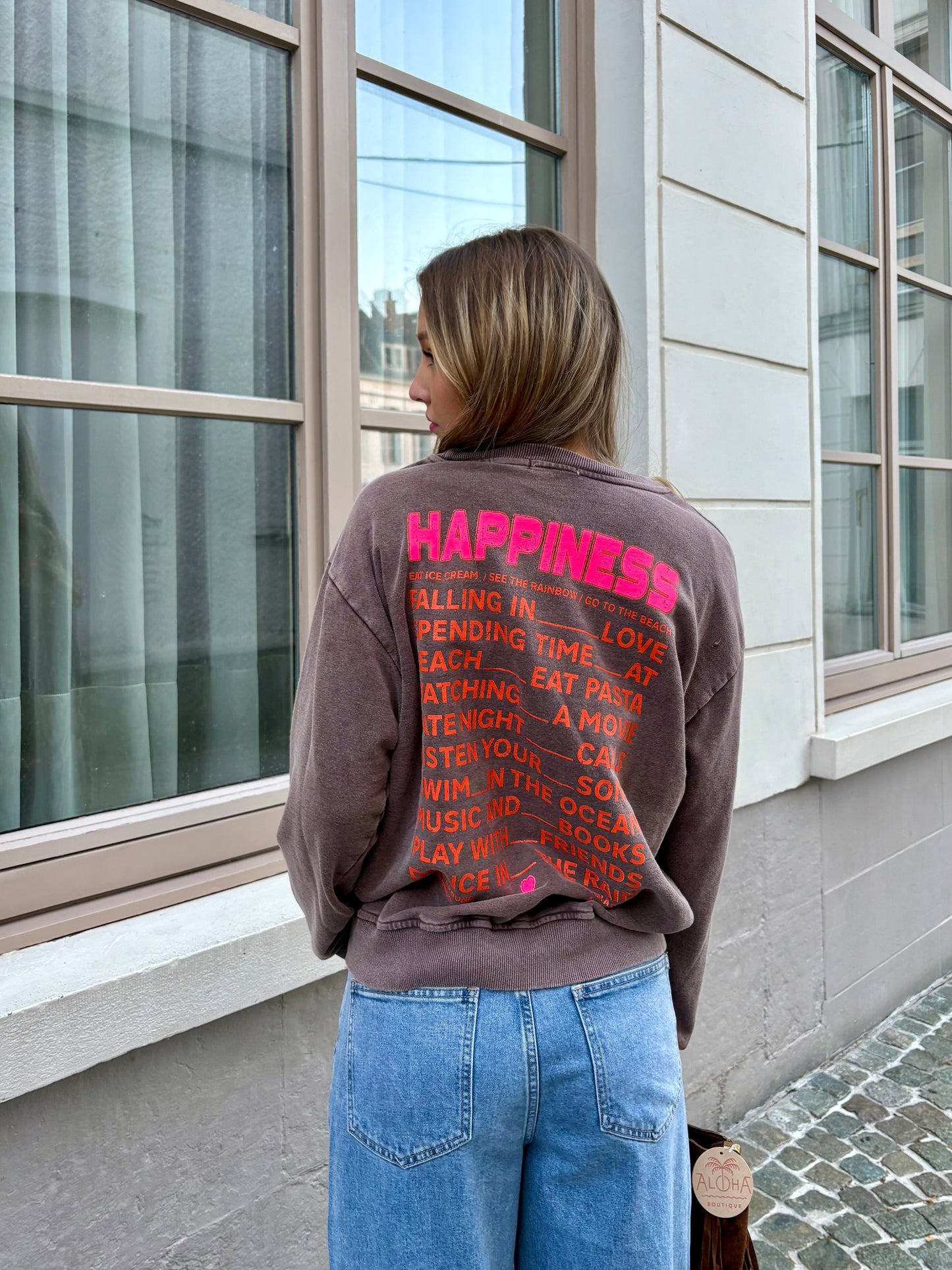 Sweat brun - HAPPINESS