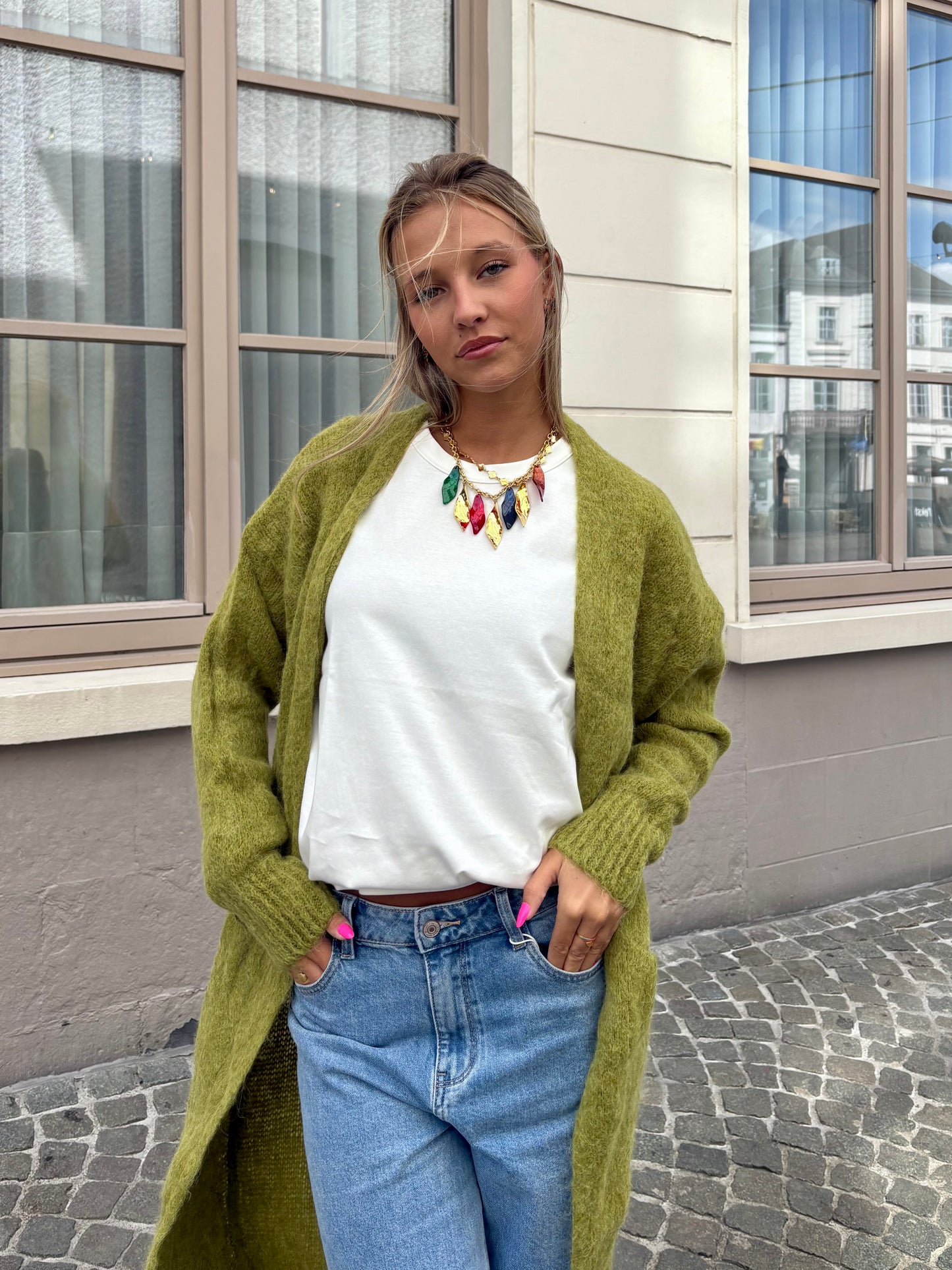 Long gilet vert - MAYA
