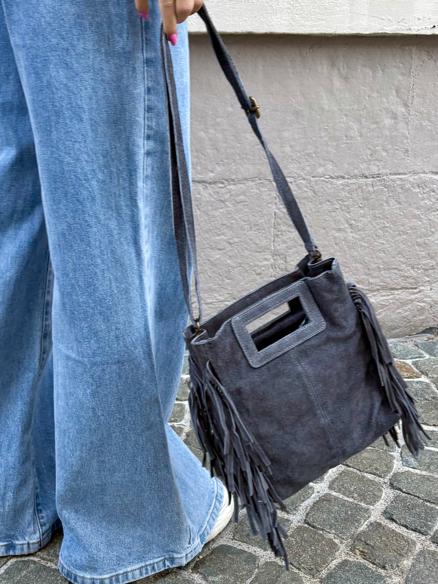 Sac gris (daim) - MARTINE