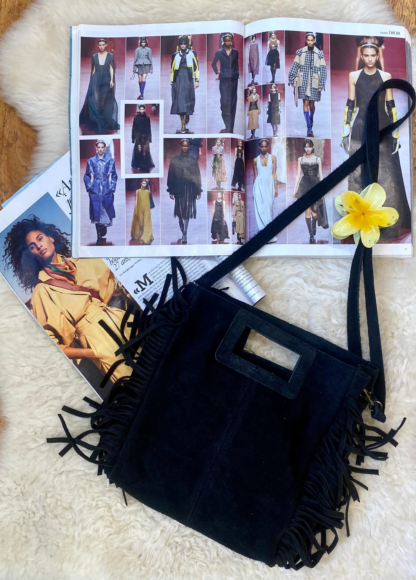 Sac noir (daim) - MARTINE