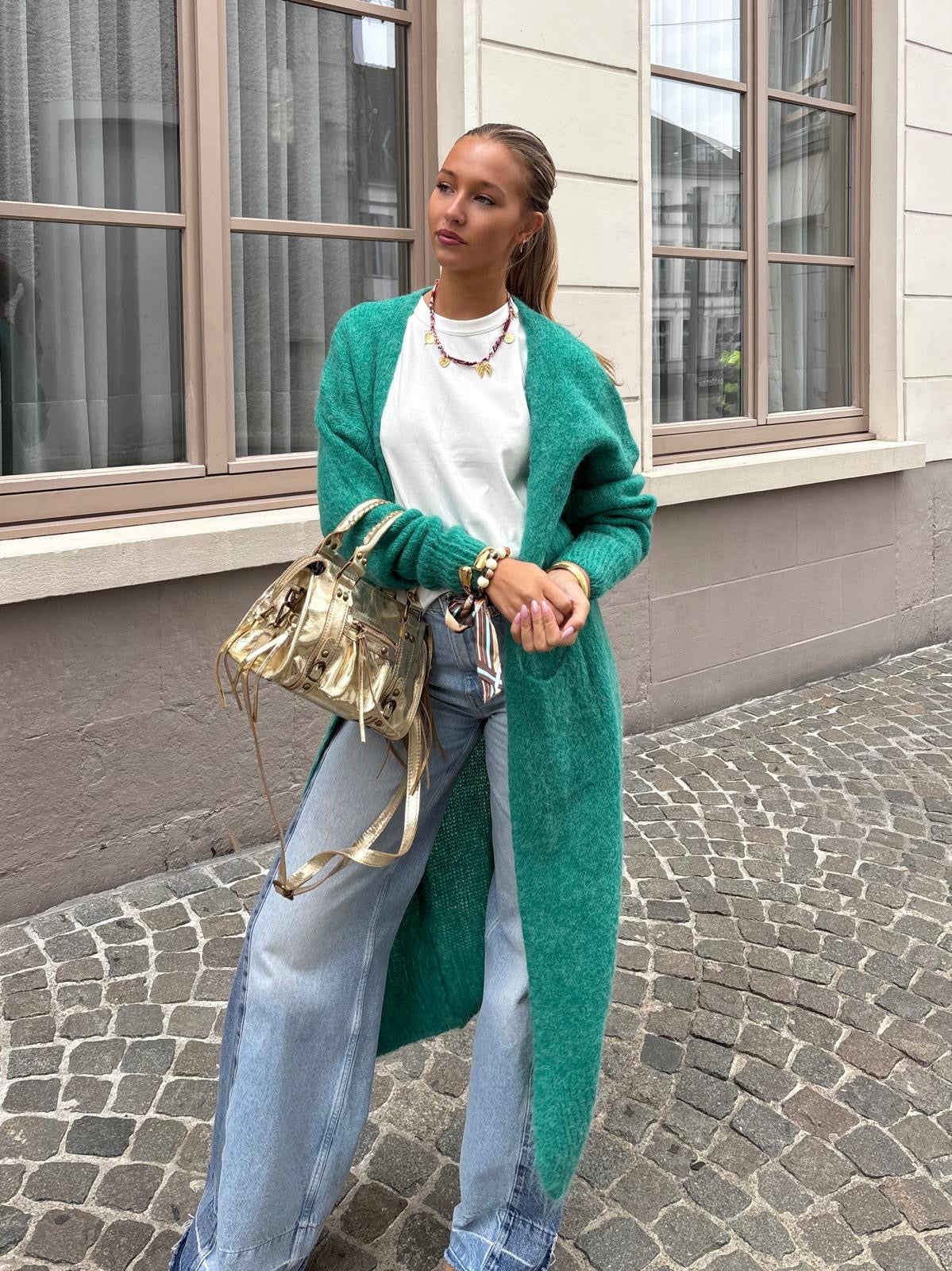 Long gilet vert - MAYA