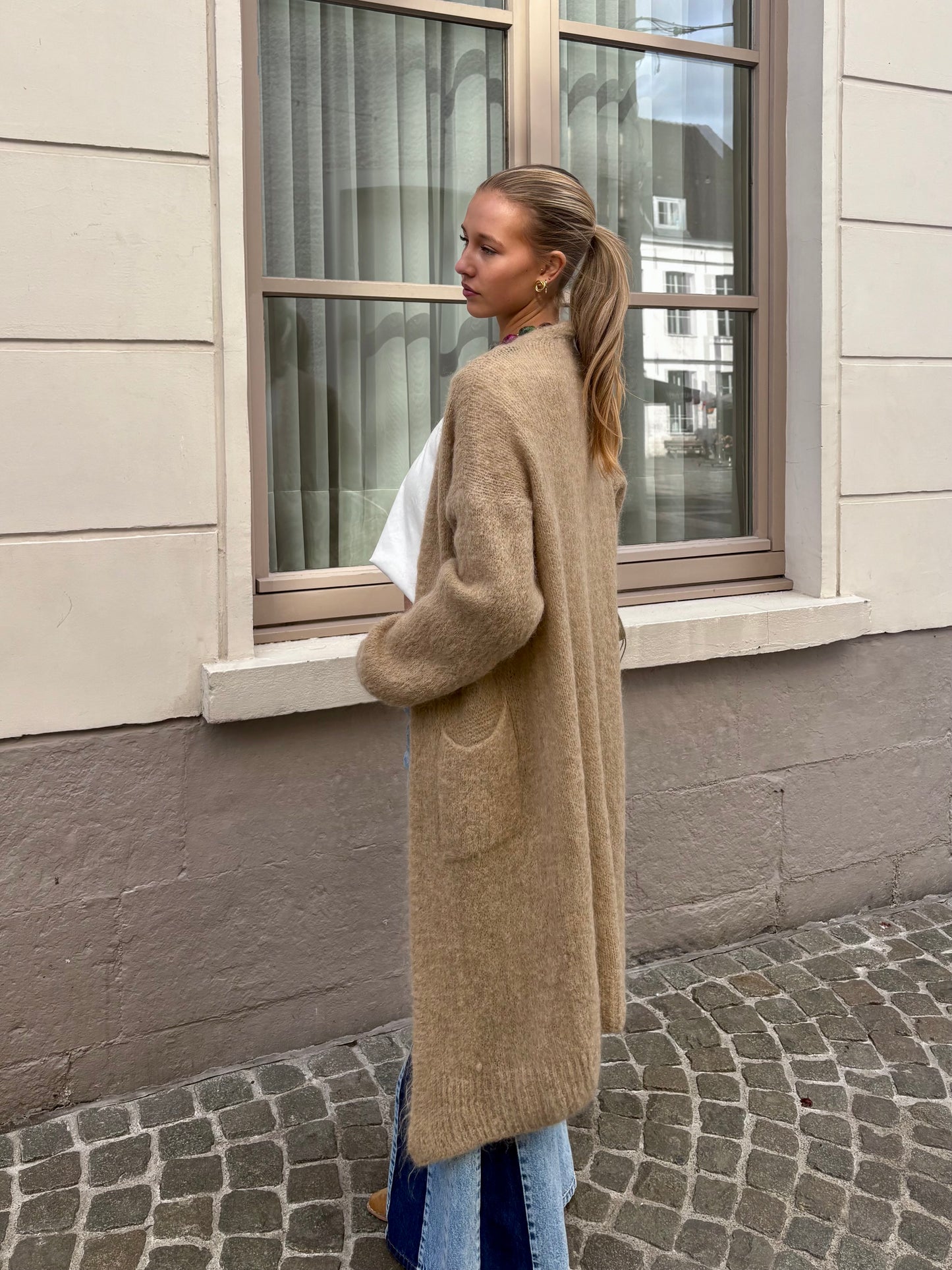 Long gilet beige - MALI