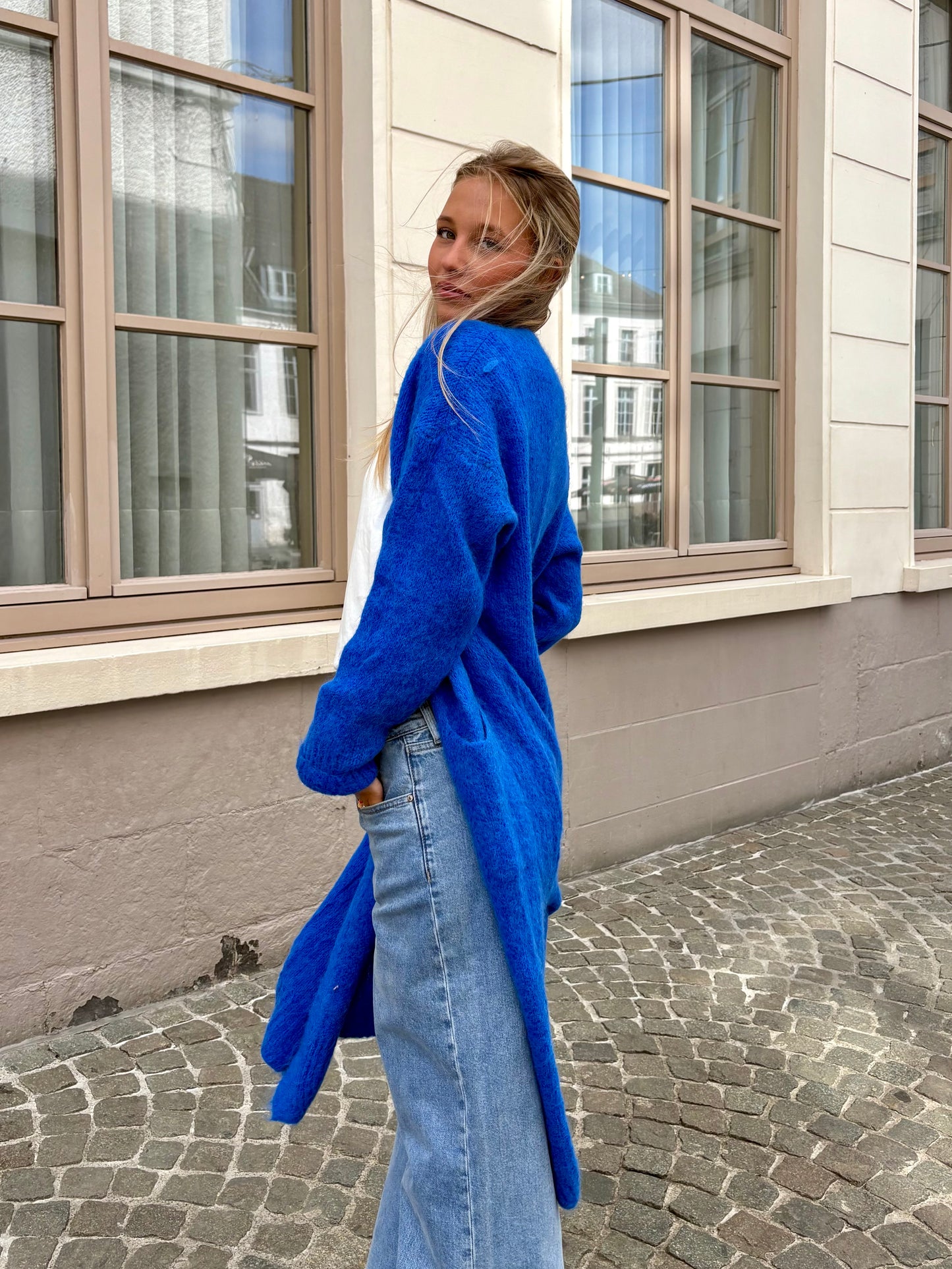 Long gilet bleu - MAYA