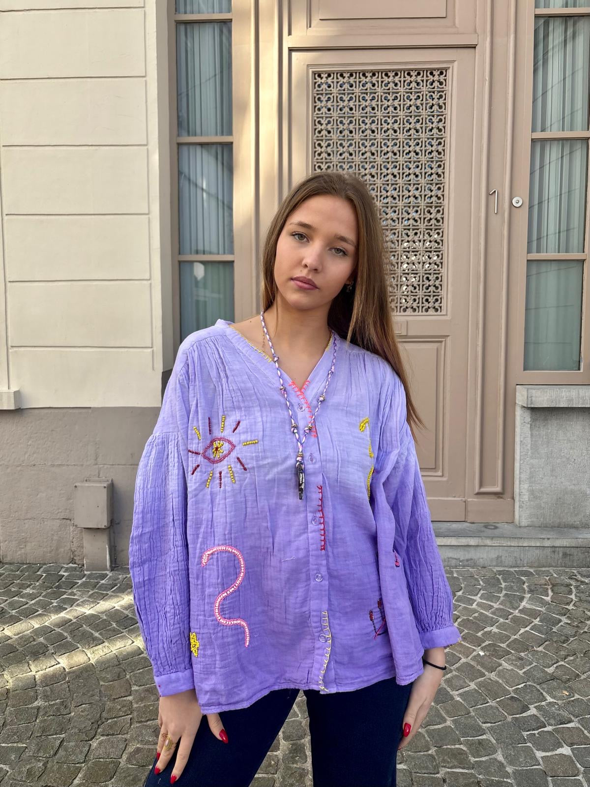 Chemisier mauve - SASKIA