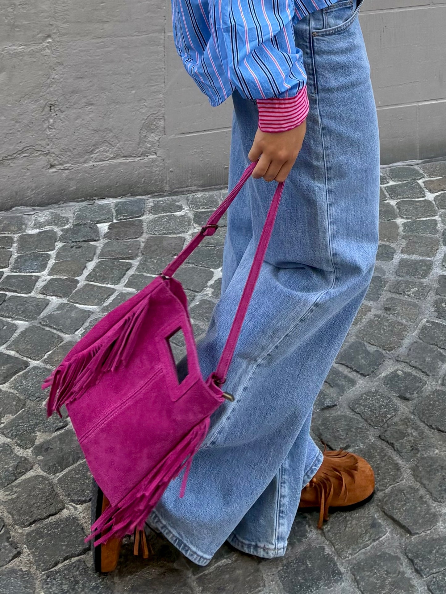 Sac rose (daim) - MARTINE