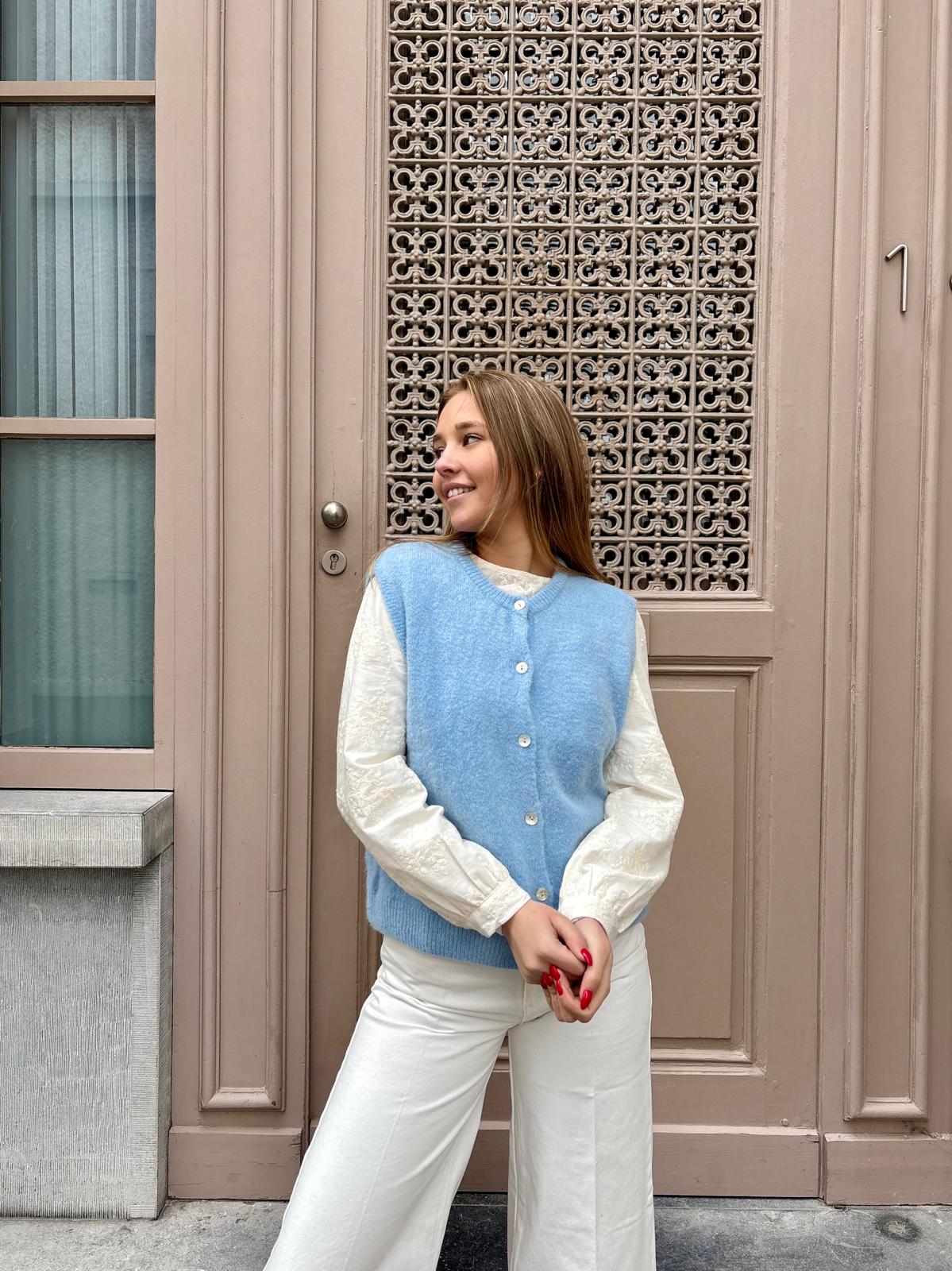 Gilet bleu ciel - AMELO