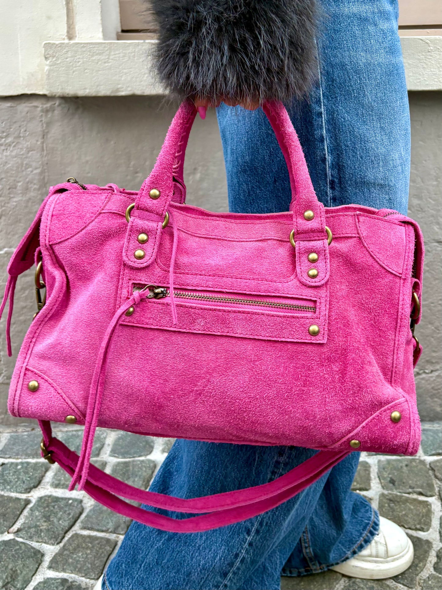 Sac rose (daim) - NANA