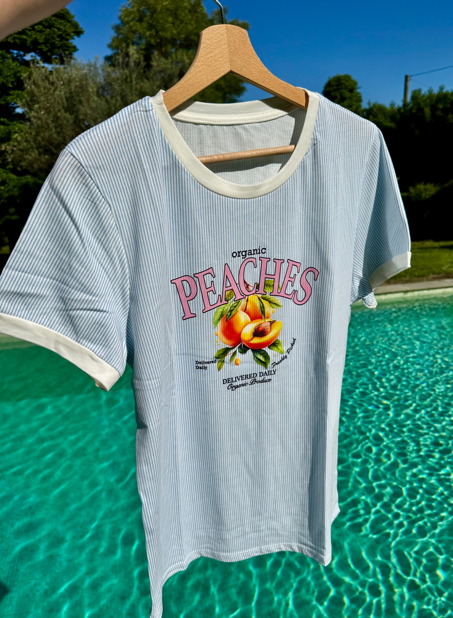T-shirt bleu - PEACHES