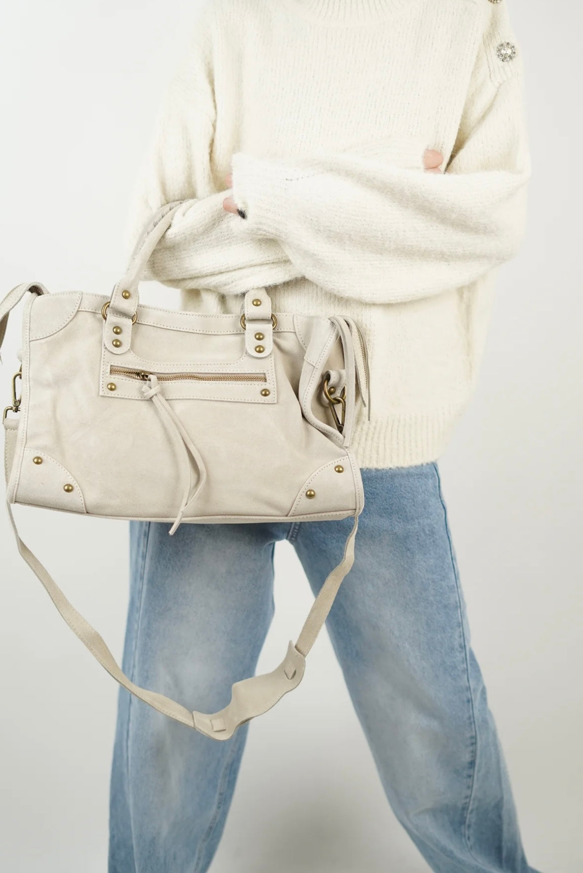 Sac crème (daim) - NANA