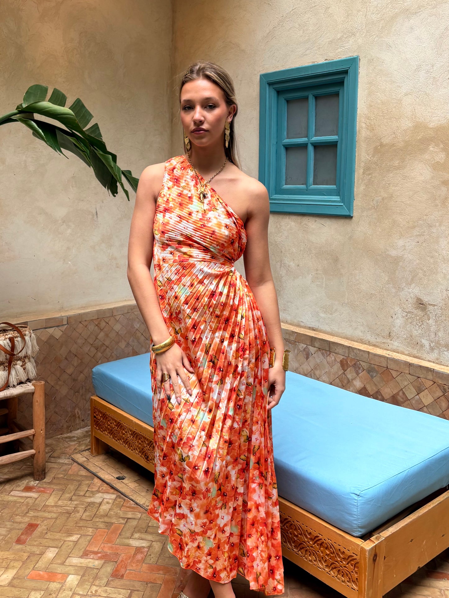 Robe à fleurs orange - TESS