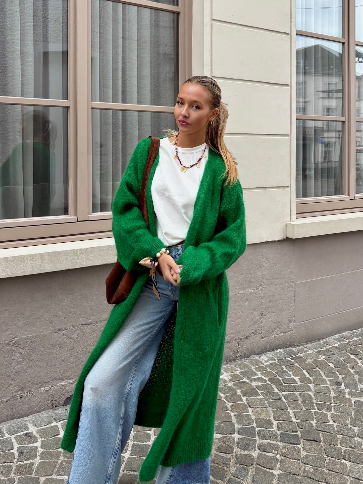 Long gilet vert - MAYA