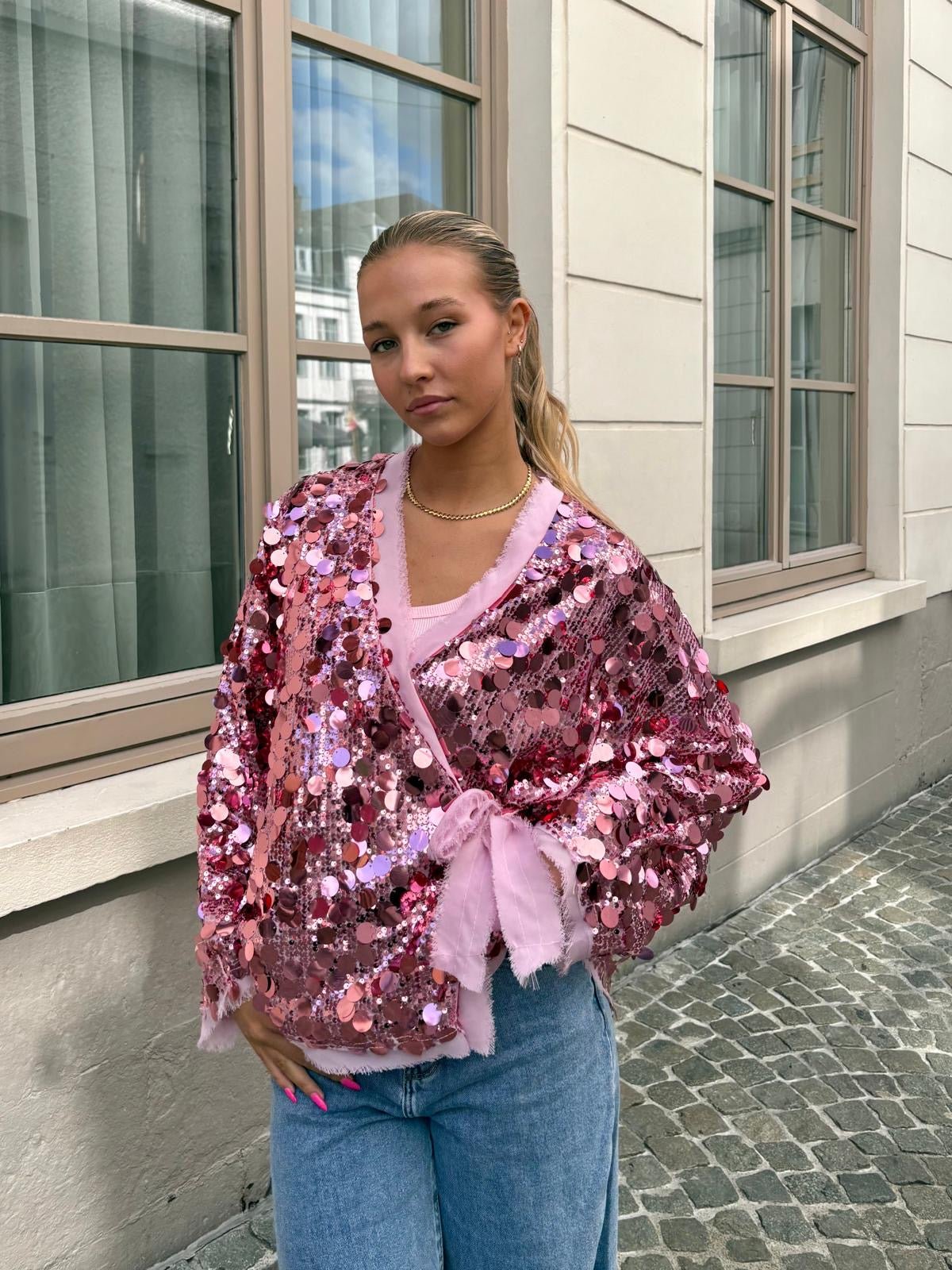 Blouse rose - STRASS