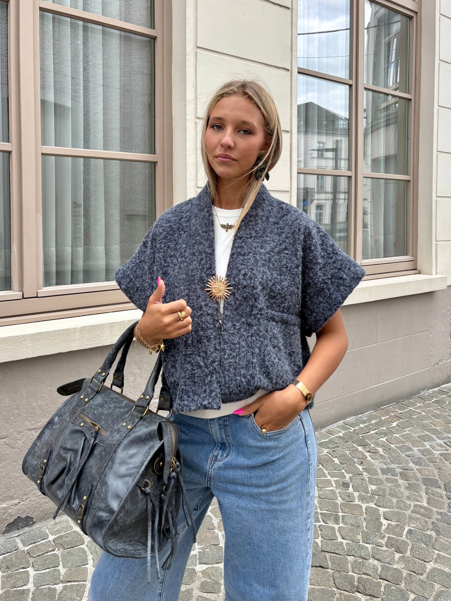 Gilet bleu - ETHEL