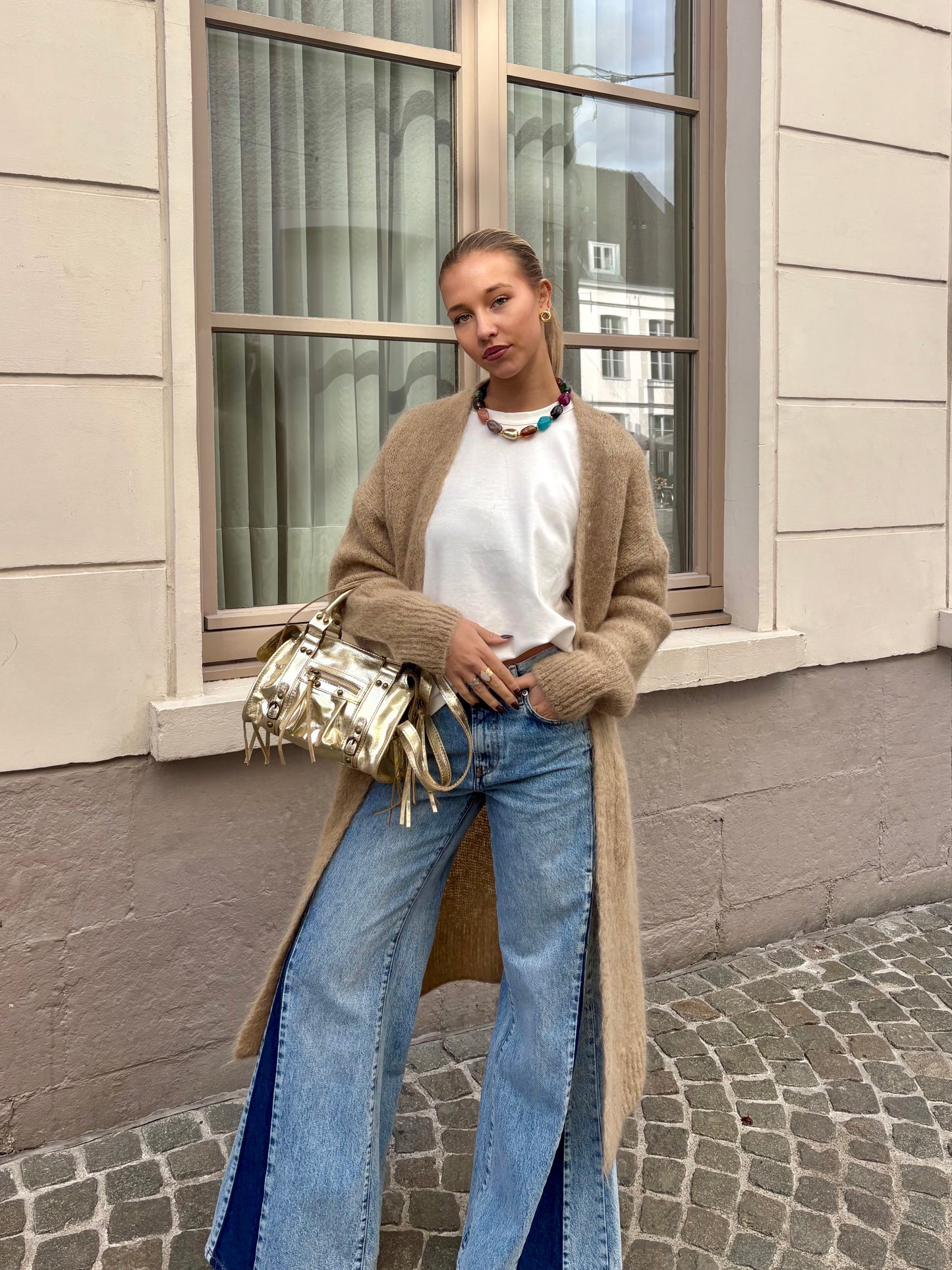 Long gilet beige - MALI