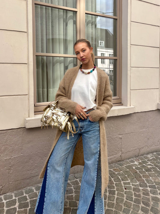 Long gilet beige - MALI