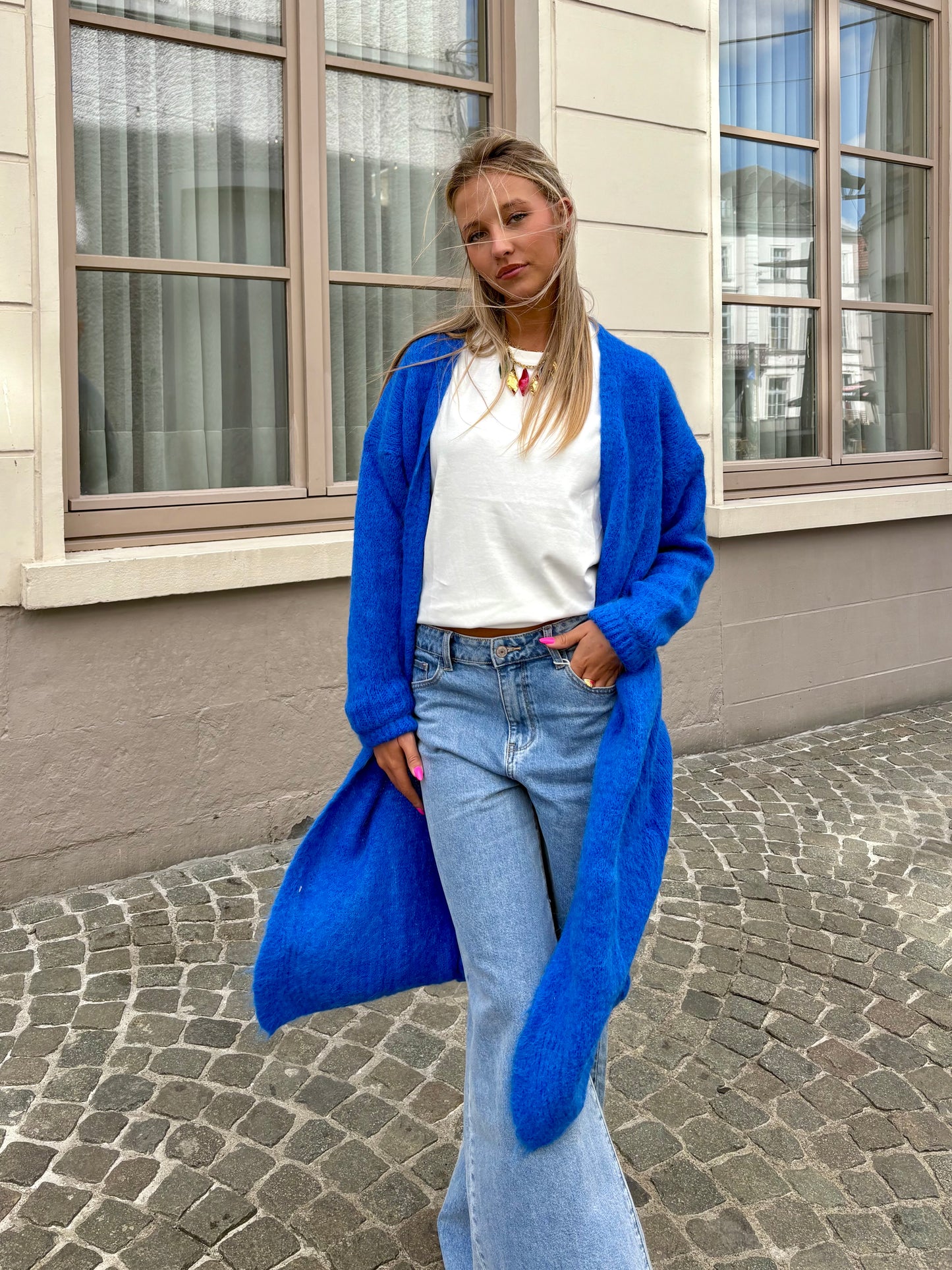 Long gilet bleu - MAYA