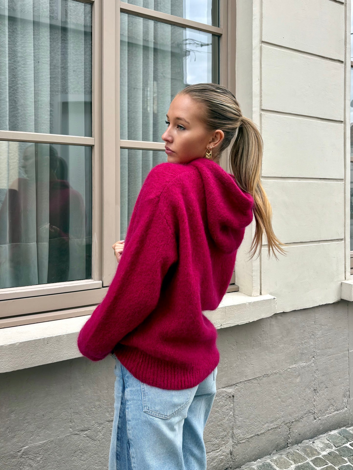 Pull a capuche fushia - AMANDA