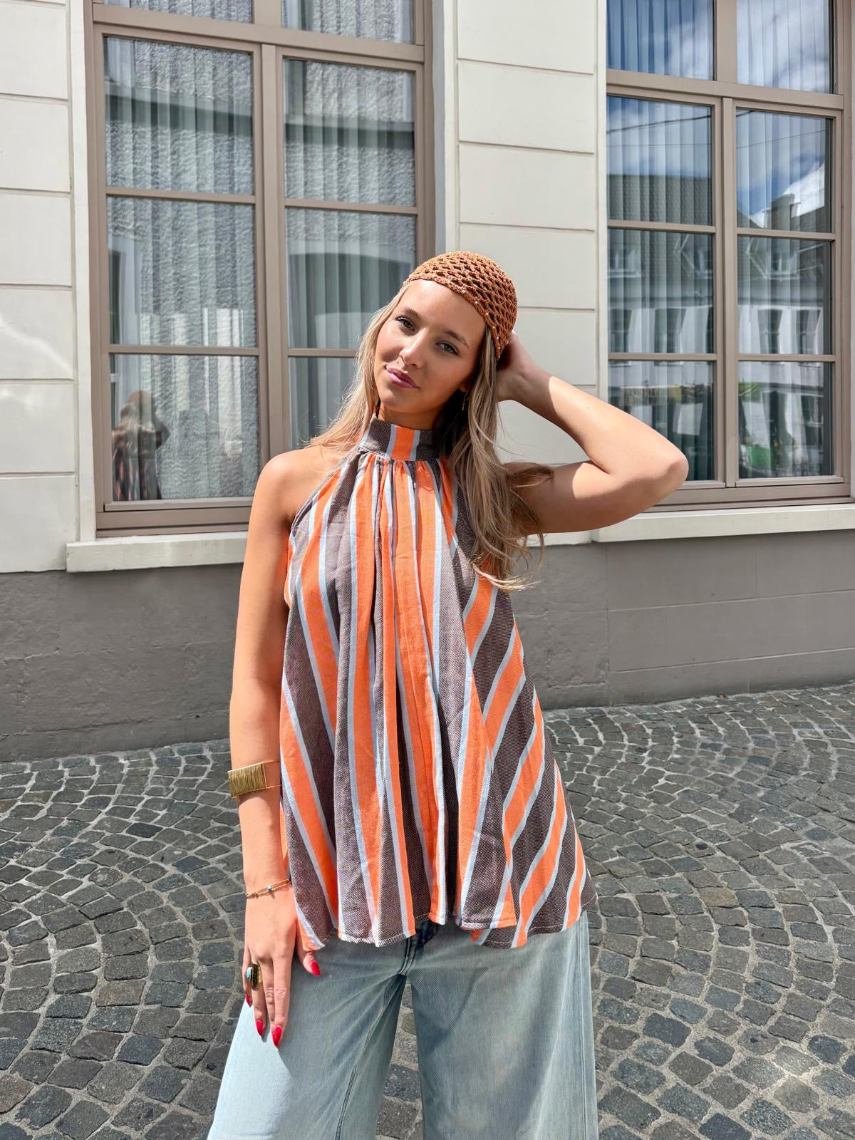 Haut marron/orange - GLOWY