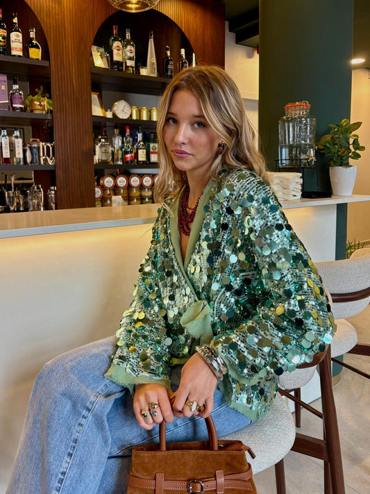 Blouse turquoise - STRASS