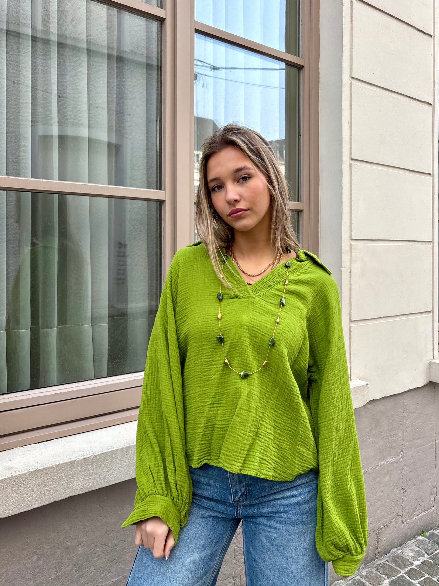 Chemisier vert - COTON