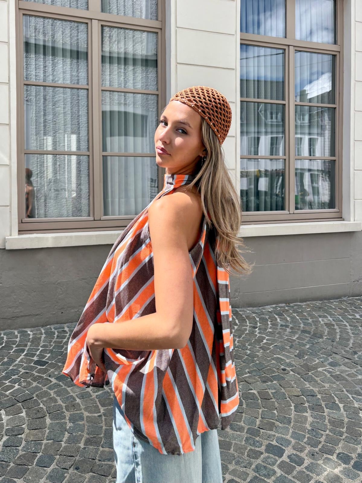 Haut marron/orange - GLOWY