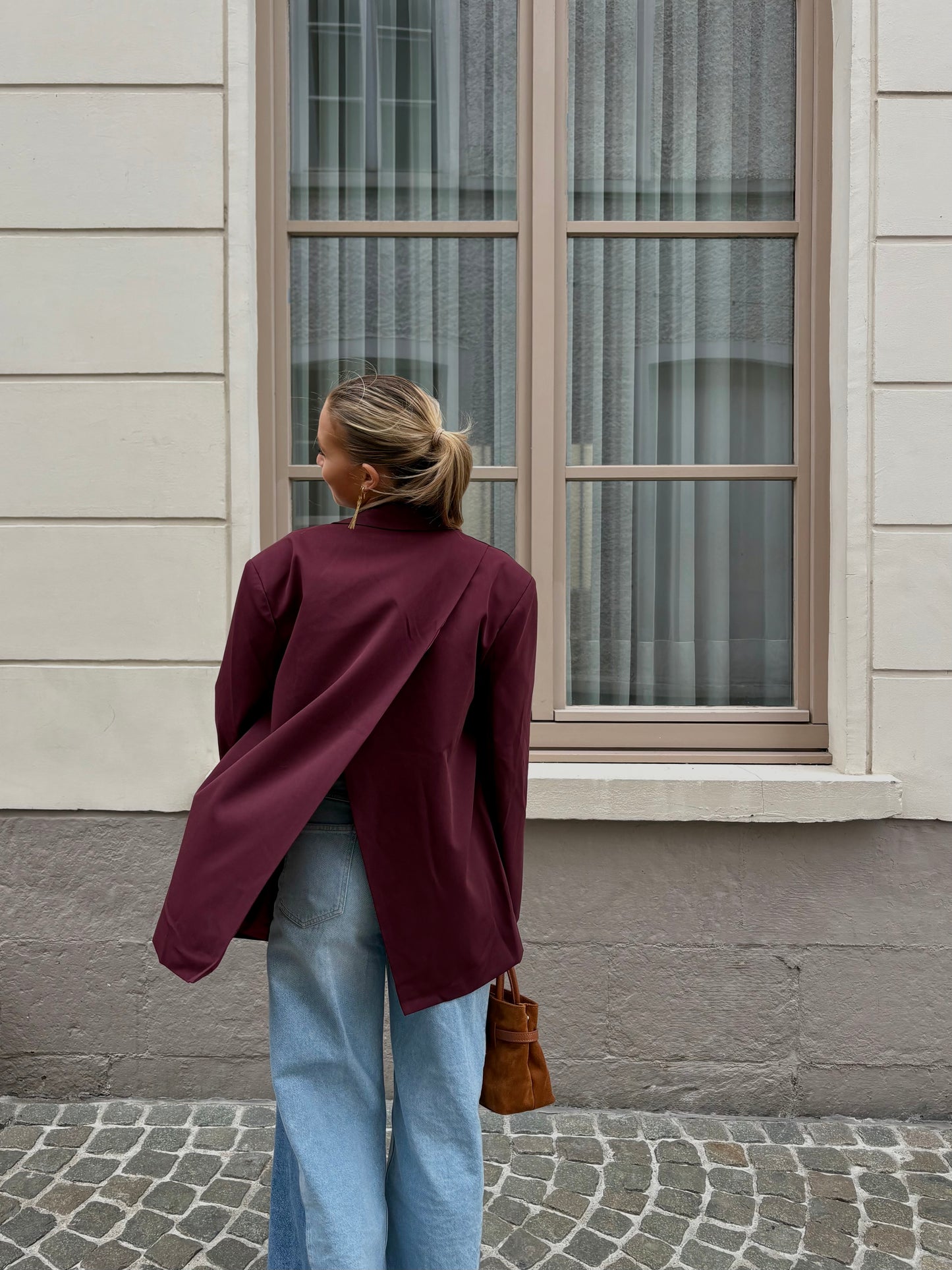 Blazer bordeaux - ASYMÉTRIQUE