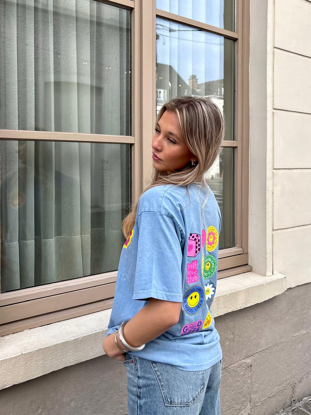 T-shirt bleu - SMILE