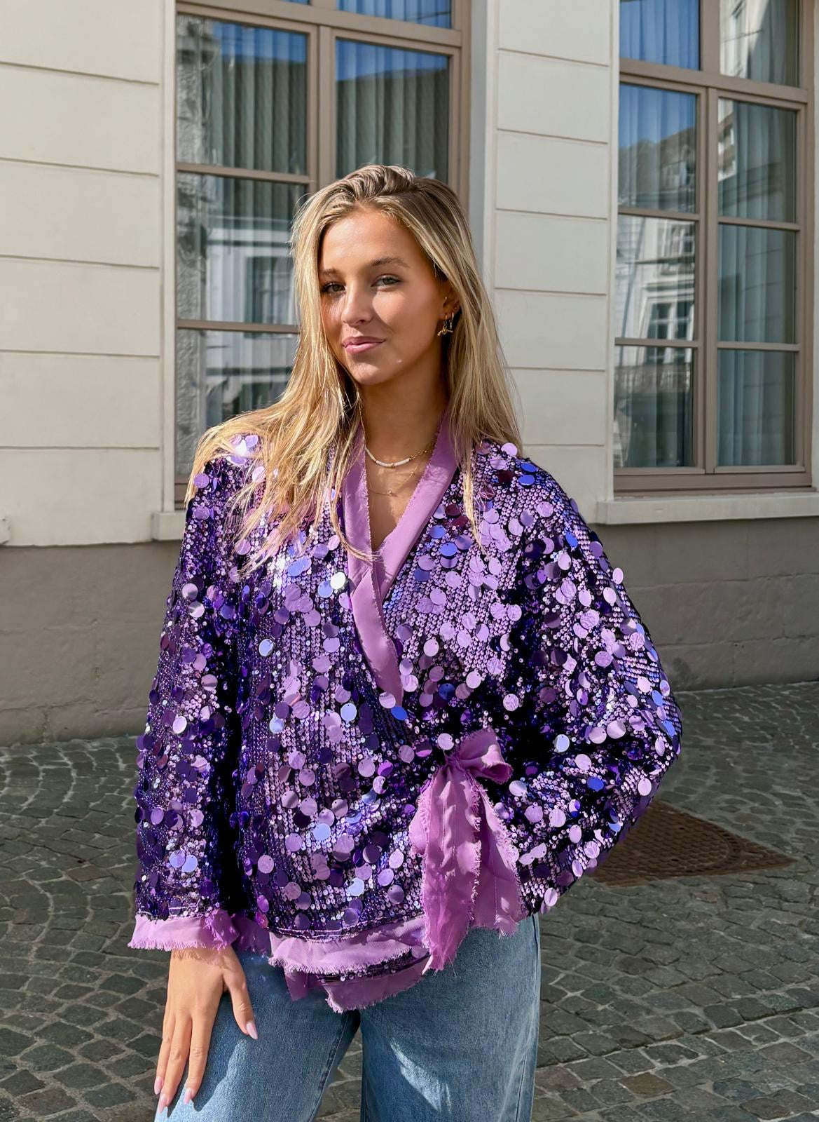 Blouse mauve - STRASS