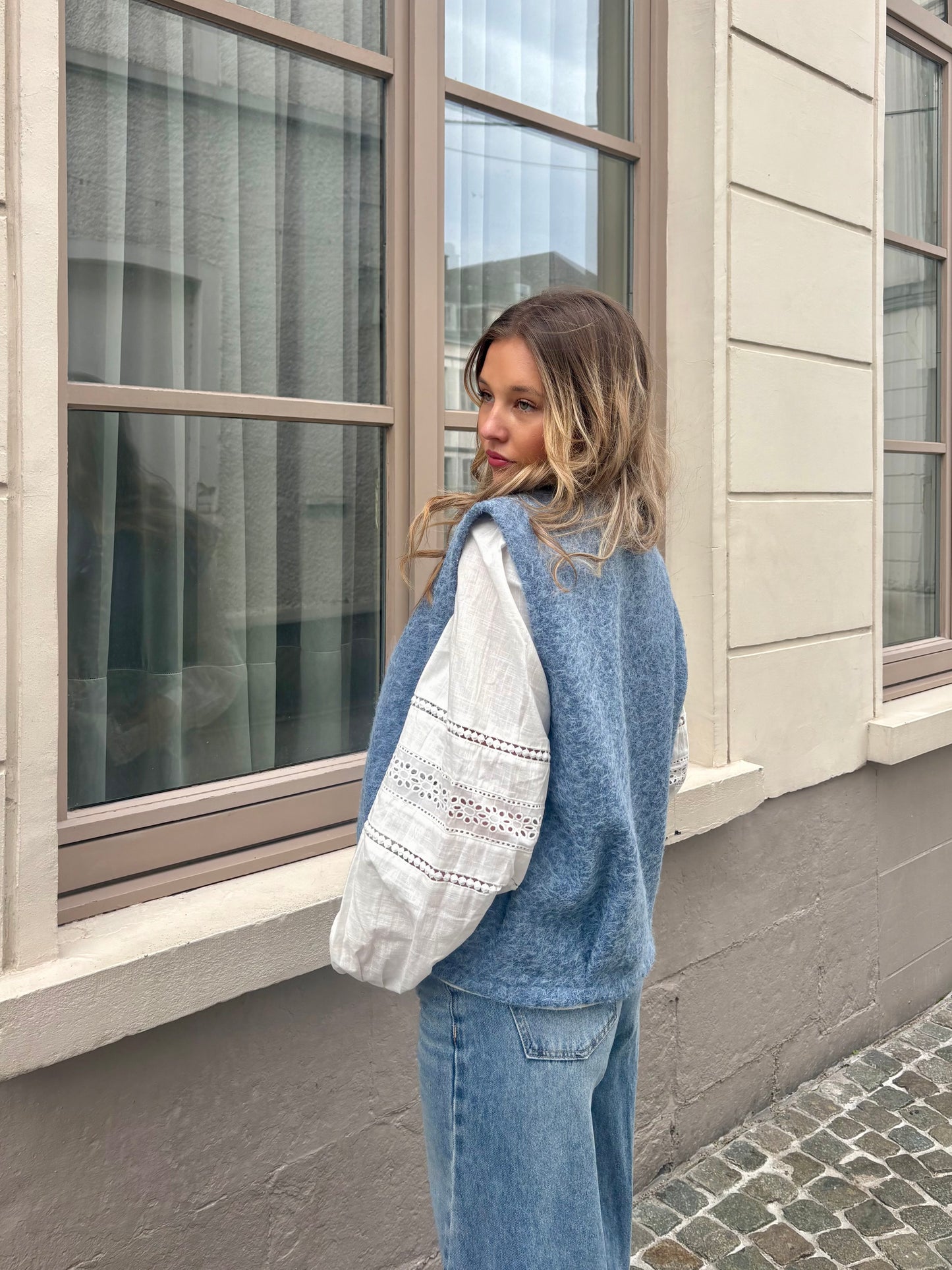 Gilet bleu gris - CARLA