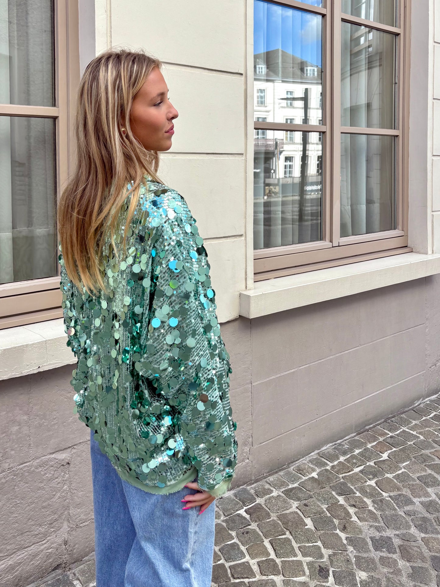 Blouse turquoise - STRASS