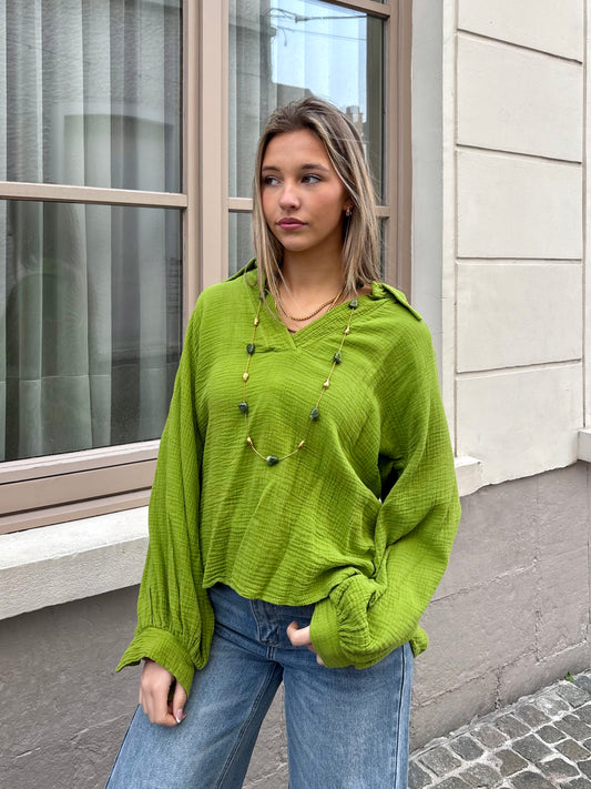 Chemisier vert - COTON