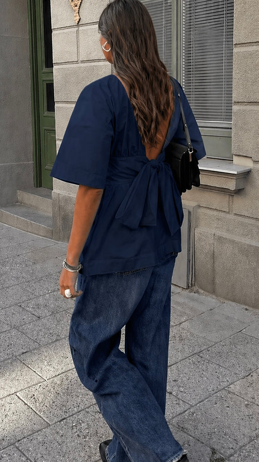 Blouse bleu marine - MIRIAM