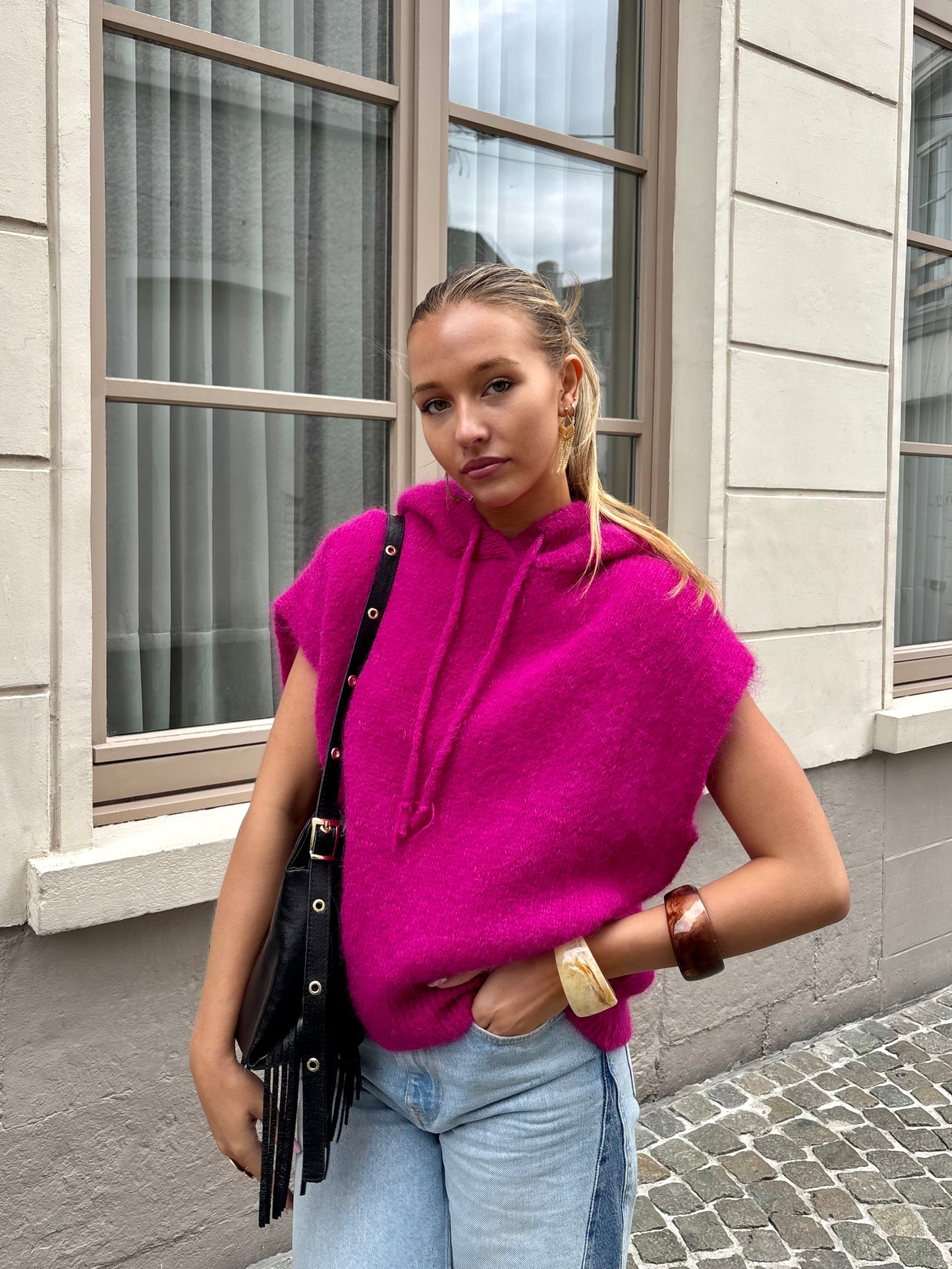 Pull sans manches fushia - LIZA