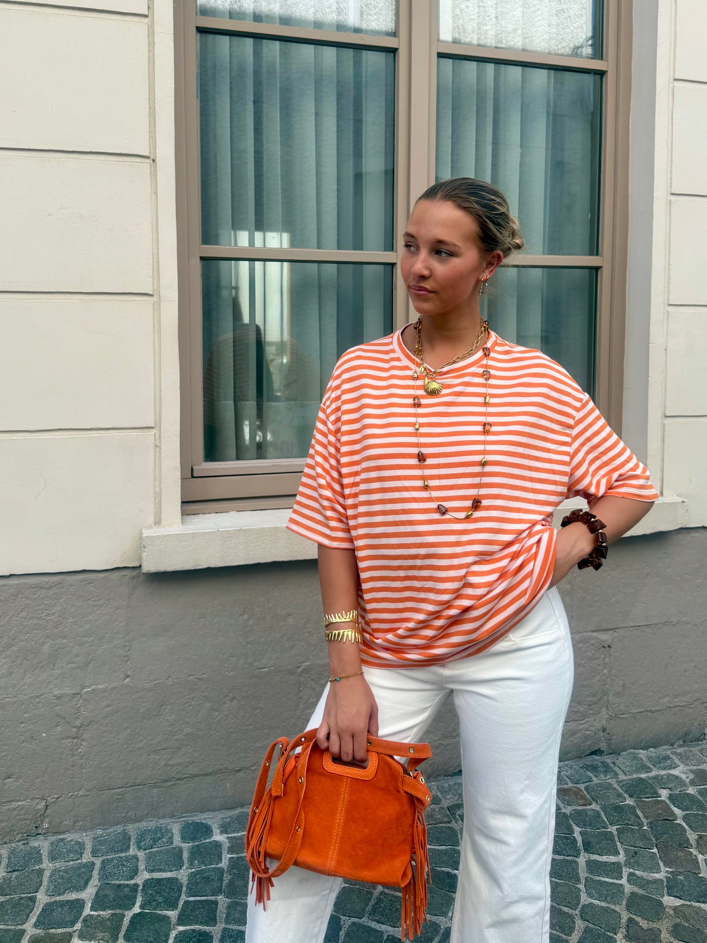 T-shirt orange - CŒUR