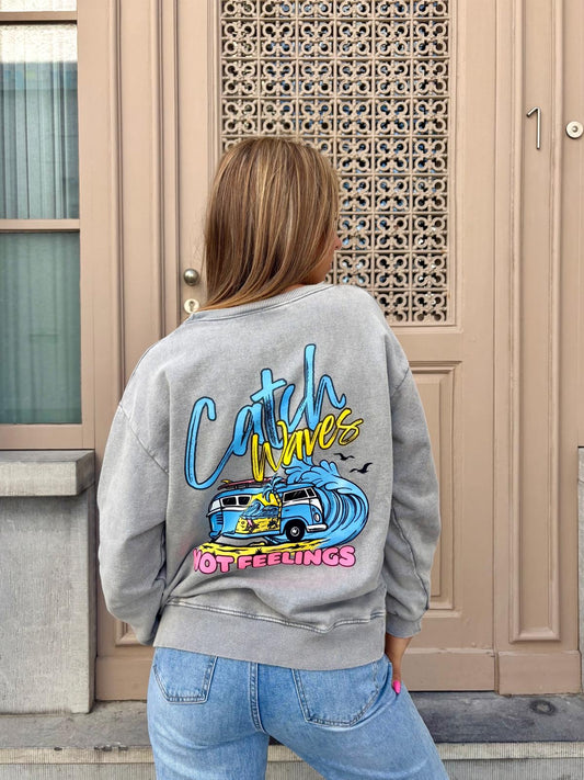 Sweat gris - CATCH WAVES