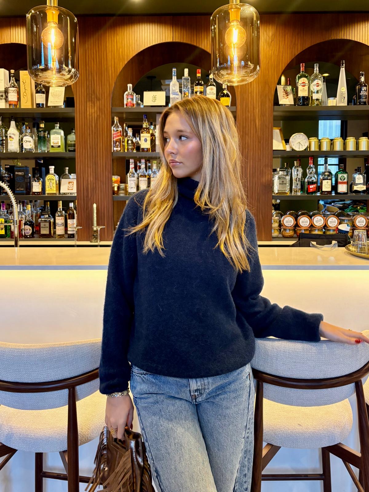 Col roulé bleu marine - DONA