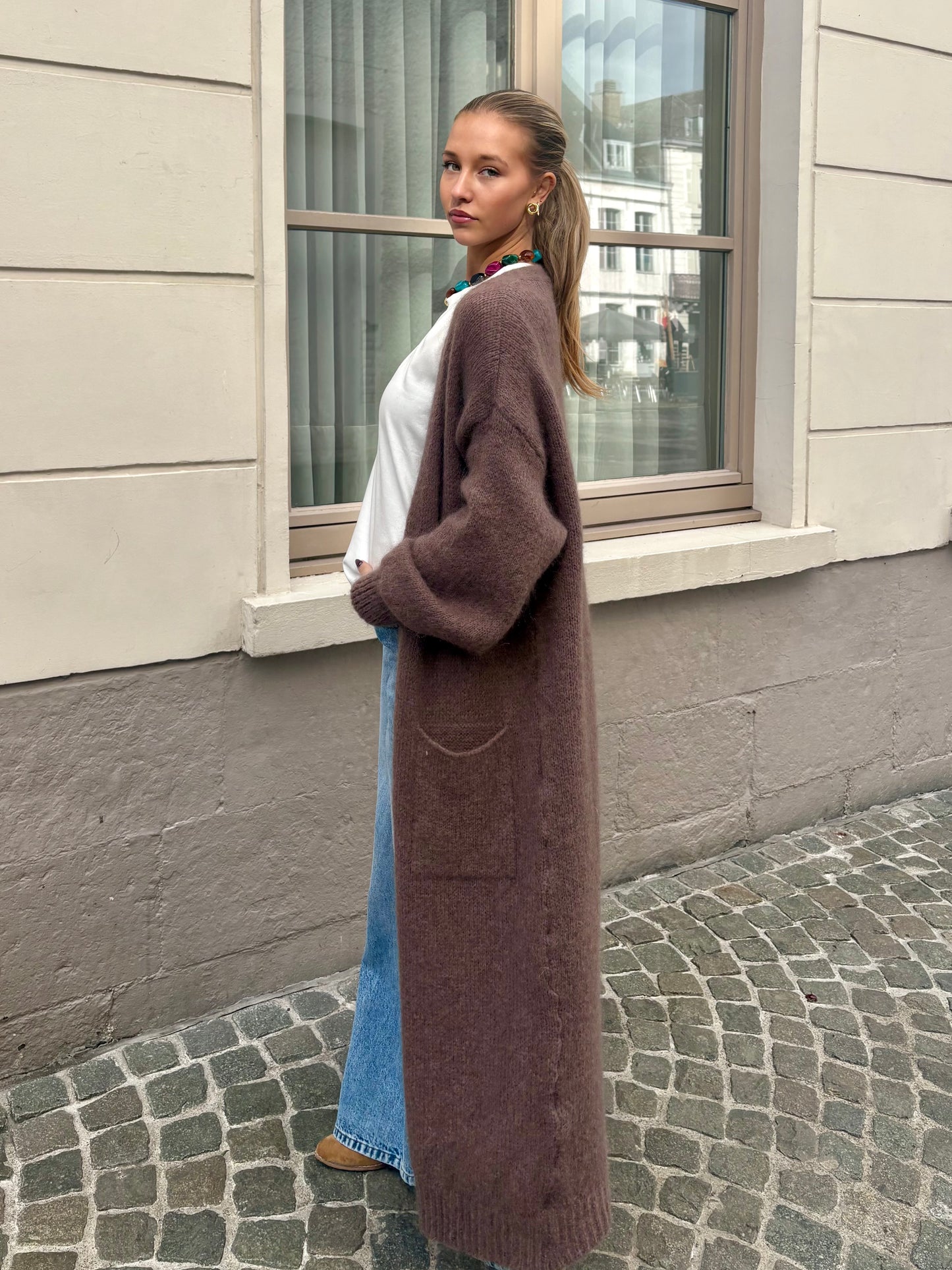 Long gilet taupe - MALI