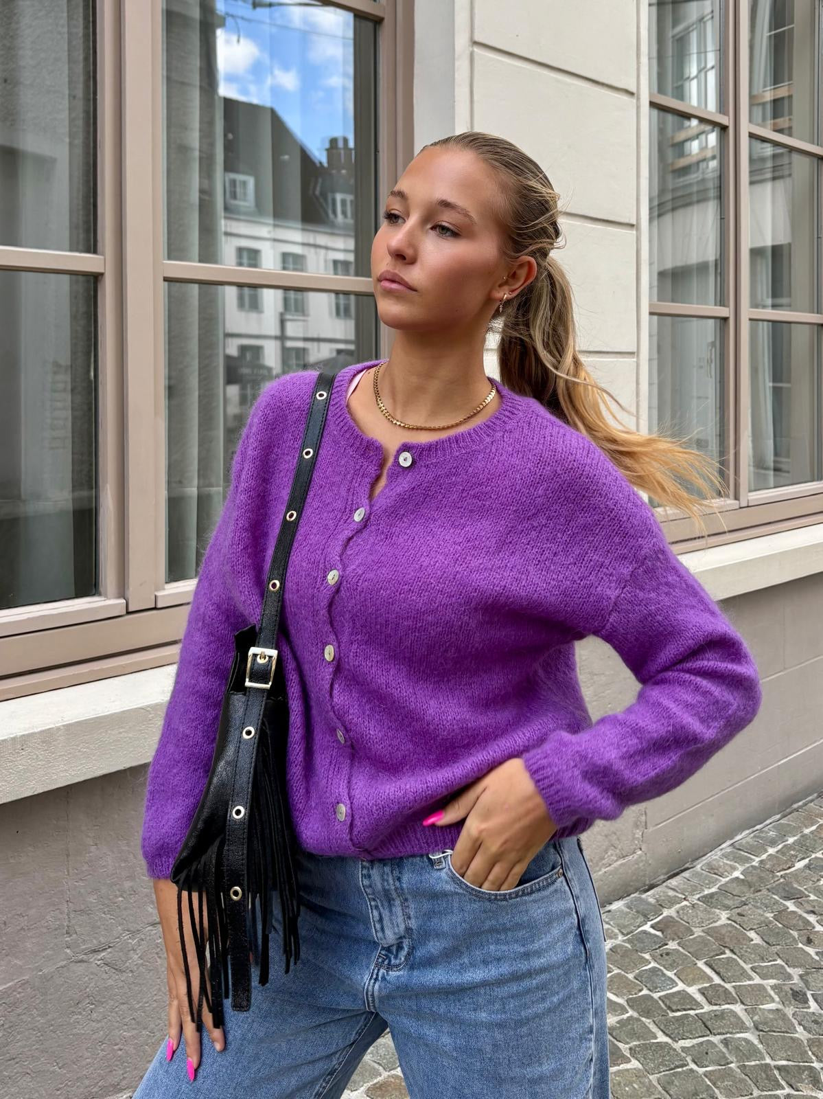 Gilet mauve - LUCIE
