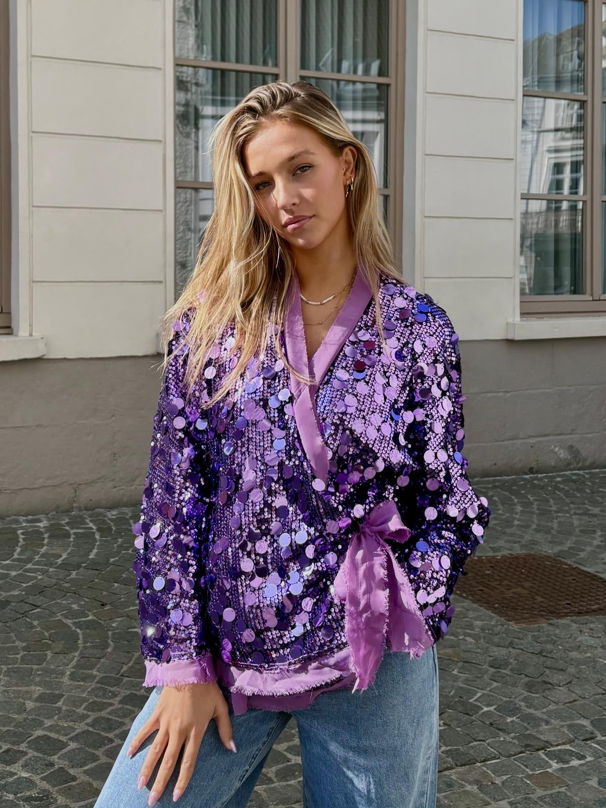 Blouse mauve - STRASS