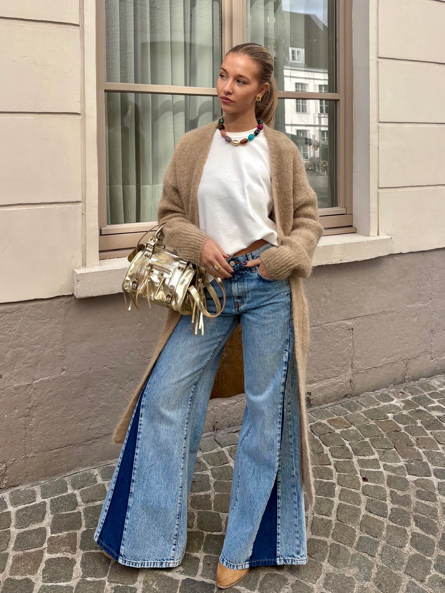 Long gilet beige - MALI