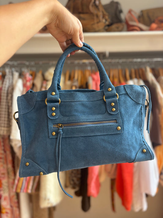 Sac bleu (daim) - NANA