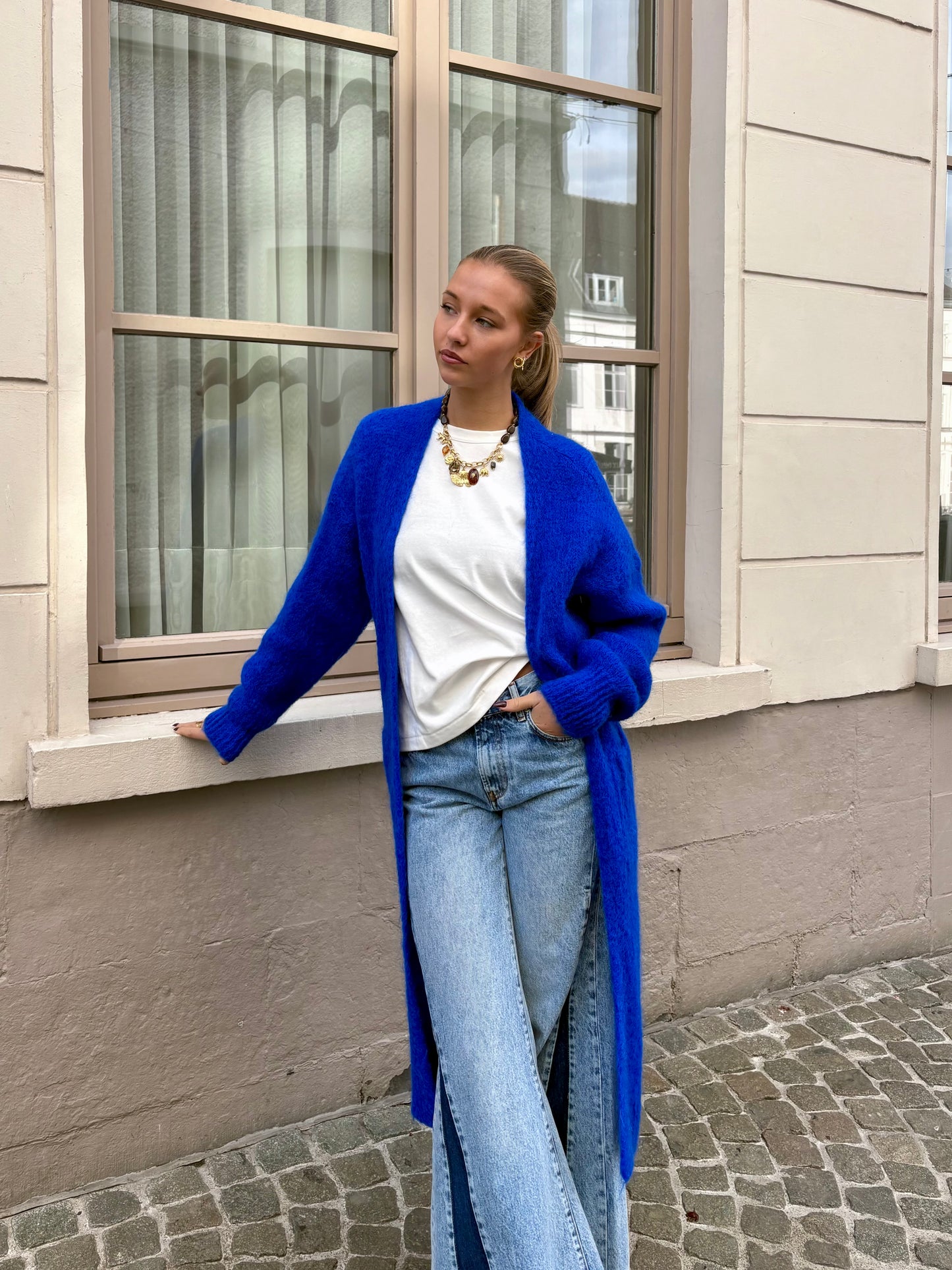 Long gilet bleu roi - MALI